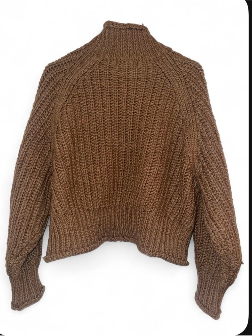 H&M Brown Chunky Knit Turtleneck Sweater
